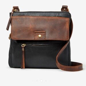 Osgoode Marley Luna Flapped Crossbody Olive Leather Messenger Crossbody Purse